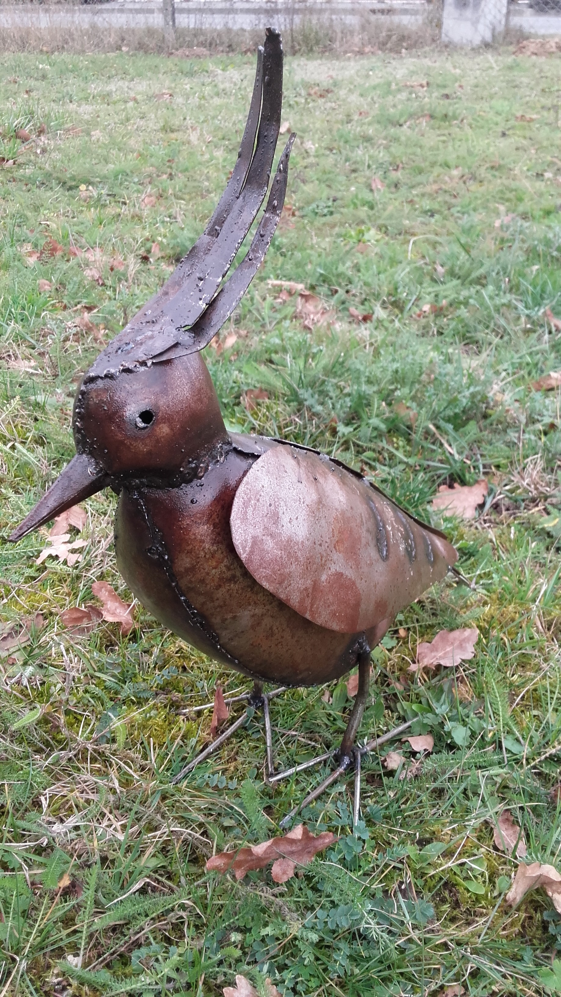 Mangeoire lune et oiseau en métal recyclé - Collection petits